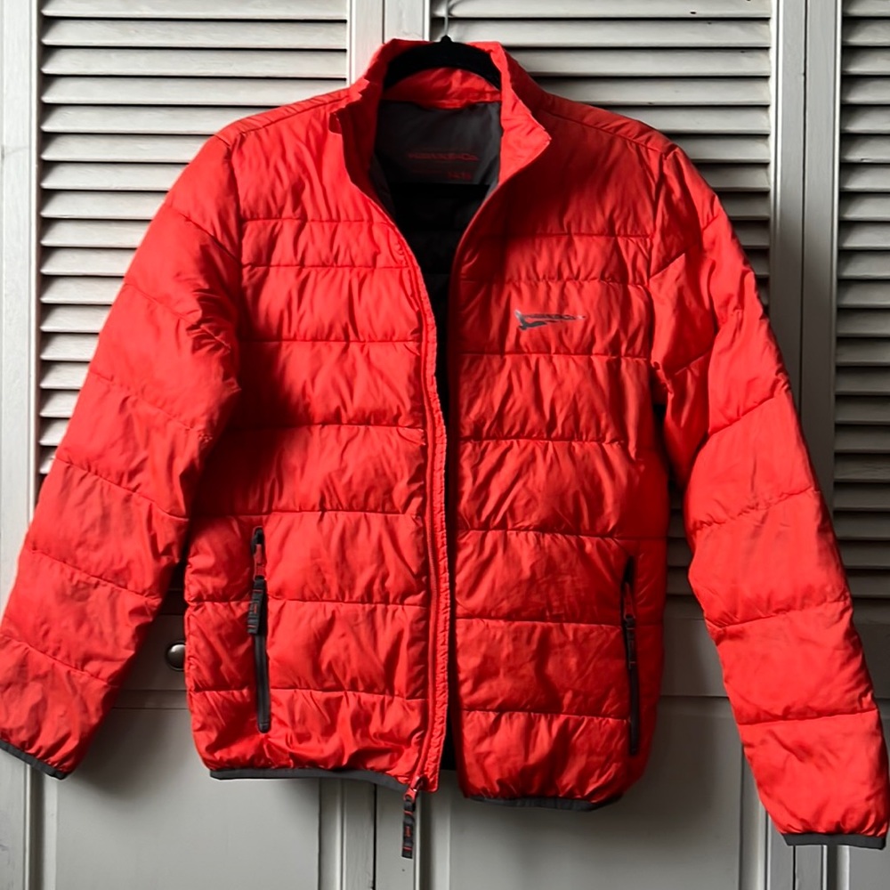 Boy puffer jacket Hawke & co orange color size 14/16
